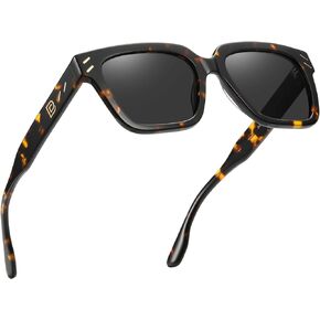 DUCO Retro Square Polarized Sunglasses for Men Women Trendy Vintage Luxury Acetate Sun Glasses UV400 DC2368