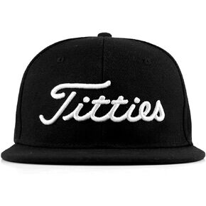 Power Golf Original Titties Golf Snapback Hat – Golf Cap PGA Flat Bill Brim – One Size, Universal Fit