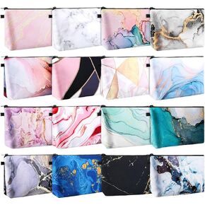 Dunzy 16 Pcs Makeup Bags Bulk Waterproof Cosmetic Bags Cna Week Graduation Gifts Roomy Zipper Pouch Travel Toiletry Portable Organizer Accessory Resistant Storage Purse for Women Men(Mandala Style)