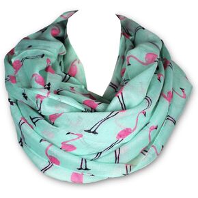KnitPopShop Flamingo Infinity Scarf Soft (Turquoise and Pink)