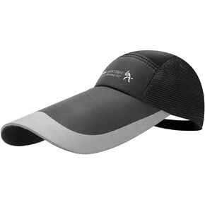 Men Women Super Extra 5.5" Long Bill Fishing Hat Mesh Back Trucker Snapback Baseball Brim Sun Cap Black