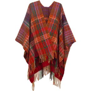 Chaos World Women's Sweater Poncho Cape Coat Open Front Cardigan Blanket Shawls Wraps Pashminas