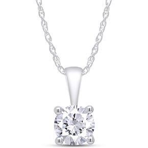 SAVEARTH DIAMONDS 1/2-1.00 Carat Diamond, 14K Gold 4 Prong Set Round-cut Lab Grown Diamond Solitaire Pendant Necklace (G-H, VS-SI) Jewelry for Women