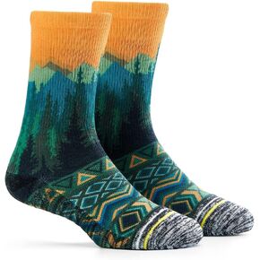 APRIME Men's Women's Hiking Crew Cushioned Socks for Trail Running, Cycling, Climbing, Fabric Made from Coffee Grounds