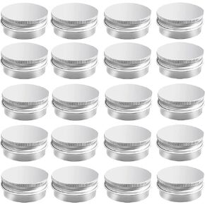 20 Pack 0.5 oz Aluminum Tin Jar with Screw Lid 15 ml Round Refillable Containers