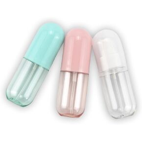 3 Pcs 1.5oz/40ml Fine Mist Spray Bottle for Travel and Home, Empty Mini Portable Cosmetic Atomizer, Small Refillable Liquid Containers for Alcohol, Hand Sanitizer, Perfume (3 Colors Pack)