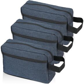 3 PCS Water Resistant Mens Toiletry Bag For Toiletries Accessories，Small Dopp Kit For Hanging，Canvas Travel Toiletries Bag，Lightweight Essentials Bag(Blue)…