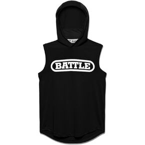 Battle Sports Sleeveless Light Action Face Mask Workout Hoodie - Raglan Cut Sleeveless Hoodie for Adults & Youth