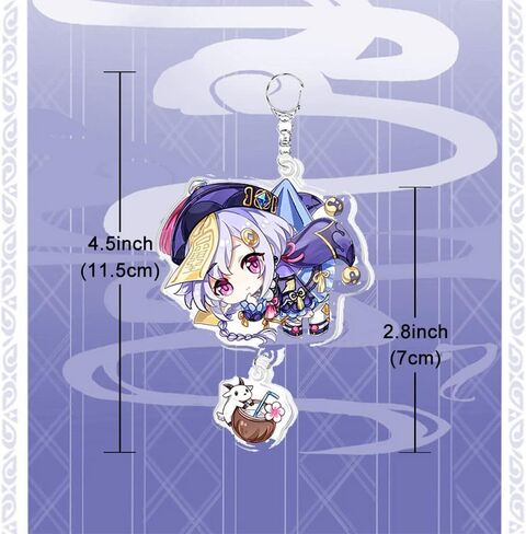 سلسلة مفاتيح جينشين إمباكت، سلاسل مفاتيح أنمي لطيفة كاواي من الأكريليك مجموعة لحقائب الظهر، هدايا للنساء والرجال والأولاد والبنات in Kuwait