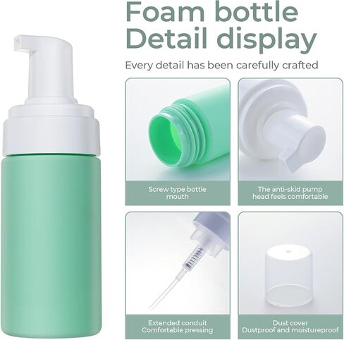 LONGWAY Plastic Travel Foaming Soap Dispenser | Empty Foaming Liquid Soap Pump Bottles - for Refillable Castile Soap Dispenser - BPA Free (3.4oz/100ml-6pack, Blue) in Saudi Arabia