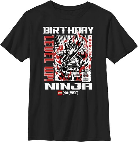 Fifth Sun Kids' Lego Ninjago Birthday Ninja Boys Short Sleeve Tee Shirt, Black, Small in Saudi Arabia