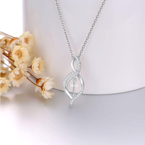 Diamond Cross Necklace for Women 925 Sterling Silver Infinity/Butterfly/Heart/Jerusalem Cross Graduation Friendship Necklace Talisman Diamond Jewelry Pendant for Women in Saudi Arabia