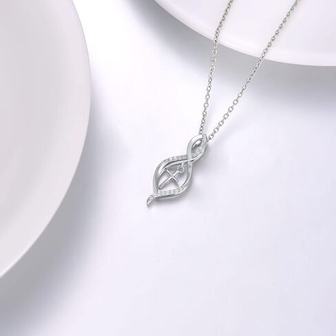 Diamond Cross Necklace for Women 925 Sterling Silver Infinity/Butterfly/Heart/Jerusalem Cross Graduation Friendship Necklace Talisman Diamond Jewelry Pendant for Women in Saudi Arabia