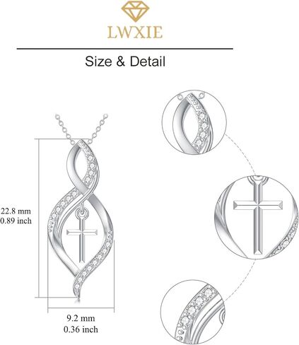 Diamond Cross Necklace for Women 925 Sterling Silver Infinity/Butterfly/Heart/Jerusalem Cross Graduation Friendship Necklace Talisman Diamond Jewelry Pendant for Women in Saudi Arabia