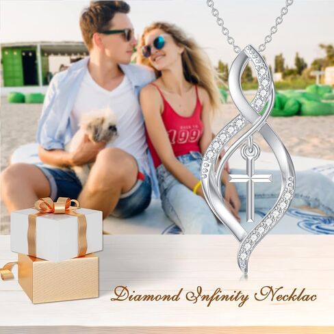 Diamond Cross Necklace for Women 925 Sterling Silver Infinity/Butterfly/Heart/Jerusalem Cross Graduation Friendship Necklace Talisman Diamond Jewelry Pendant for Women in Saudi Arabia