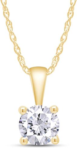 SAVEARTH DIAMONDS 1/2-1.00 قيراط ألماس، مجموعة من الذهب عيار 14 قيراط مكونة من 4 شقوق دائرية الشكل وقلادة سوليتير من الماس المزروع في المختبر (G-H، VS-SI) مجوهرات للنساء in Kuwait