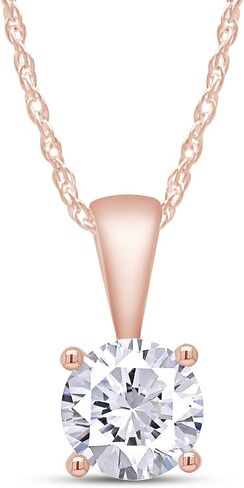 SAVEARTH DIAMONDS 1/2-1.00 قيراط ألماس، مجموعة من الذهب عيار 14 قيراط مكونة من 4 شقوق دائرية الشكل وقلادة سوليتير من الماس المزروع في المختبر (G-H، VS-SI) مجوهرات للنساء in Kuwait