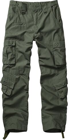 OCANXUE Men's Hiking Pants Waterproof Camo Work Cargo Pants Relaxed Fit Ripstop Tactical Pants with 8 Pockets No Belt in Saudi Arabia