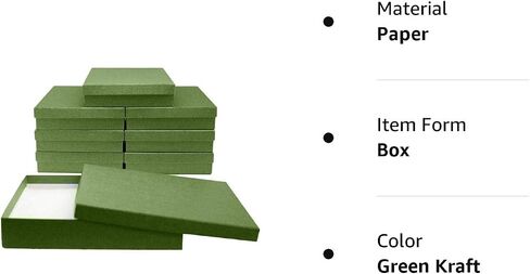 Novel Box® Made in USA Jewelry Gift Box in Green Kraft with Removable Cotton Pad 7X5X1.25 (Pack of 8) + NB Cleaning Cloth in Saudi Arabia