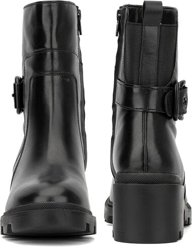 حذاء طويل من شركة Vintage Foundry Co. حذاء Guilia نسائي، نعل عروة، مقدمة دائرية، سحاب جانبي، نعل خارجي مطاطي in Kuwait