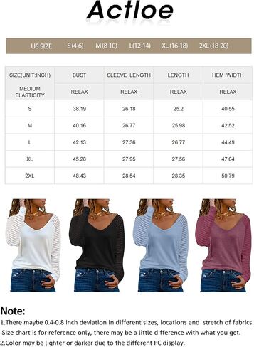 EVALESS Women's Casual V Neck Tops Long Sleeve Shirts Mesh Sheer Patchwork Blouses and Tops in Saudi Arabia