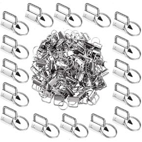Qovydx 40PCS Key Fob Hardware Set, 39PCS 1 Inch Keychain Hardware with 1PCS Key Fob Pliers for Wristlet Keychain and Lanyard Making Supplies