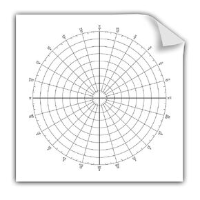 Geyer Instructional Products 503012 Repositionable Static Cling Polar Graph Chart, 24" Height, 24" Length, White/Black