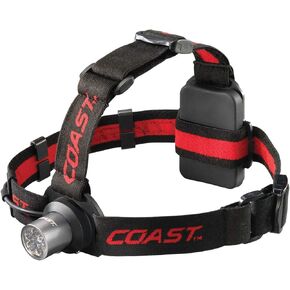 COAST® HL5 175 Lumen Utility LED Headlamp with Hinged Beam Adjustment and Hard Hat Compatibility, black