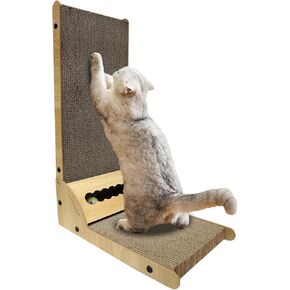 L Shape Cat Scratcher, Cardboard Cat Scratcher Toy for Indoor Cats, Space Saving Protecting Furniture Vertical Cat Scratch Pad, Quick Assemble Cat Scratching Board in Saudi Arabia