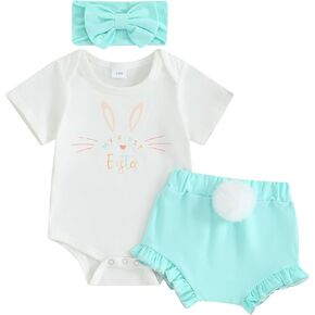 Sprifallbaby طقم ملابس للفتيات الصغيرات بأكمام قصيرة/بلايز بدون أكمام للأطفال الصغار، سراويل قصيرة لطيفة على شكل فيونكة، 3 قطع