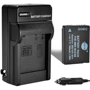 DSTE® DMW-BCG10E Battery + DC57 Travel and Car Charger Adapter Compatible Panasonic Lumix DMC-ZS10 ZS15 ZS19 ZS20 ZS25 ZX3 TZ8 TZ10 TZ18 TZ19 TZ20 TZ25 ZR1 ZR3 Camera
