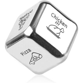 Food Decision Dice for Couples, Anniversary Date Night Dice Steel Food Decider Dice Funny Couple Date Night Valentines Day Gifts for Husband Wife Boyfriend Girlfriend Dice for Dinner