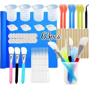 Reusable Silicone Epoxy Resin Tools Kit, Silicon Mat, Silicon Measuring Mixing Cups, Silicon Stir Sticks, Pipettes, Finger Cots for Epoxy Resin Casting Molds, Jewelry Making, Waxing, Soaping in Saudi Arabia