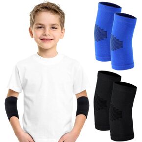 Kids Elbow Brace Knit Compression Elbow Sleeve Compression Brace Gym Arm Sleeve Gym Elbow Support for Boys and Girls Teen Weight Lifting Sports(2 Pieces,Small)