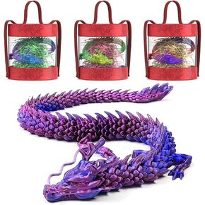 3D Printed Dragon,Chinese Dragon,Dragon Statue,Fidget Toys,18 in,Fidget Toys for Autism/ADHD,3D Printed Present Toy, Executive Desk Toys,Home Office Decor