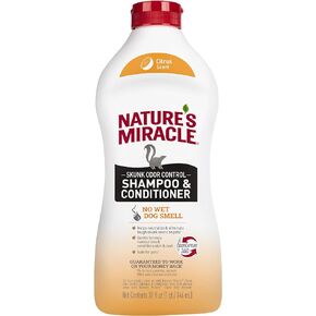 Natures Miracle Skunk Odor Control Shampoo & Conditioner Citrus Scent, 32 fl oz