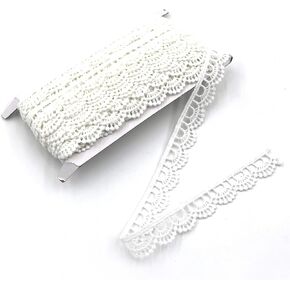 ELLA MAMA Crocheted Lace Trim DIY Craft Ribbon 1/2'' x 10 yds, Scallop Edge(Black) in Kuwait
