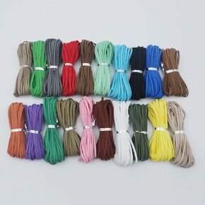100 Yards 20 Bundles 3mm Suede Cord Suede Lace Faux Leather Cord Flat Faux Suede Cord String with Roll Spool for Bracelet Necklace Beading DIY Handmade Crafts