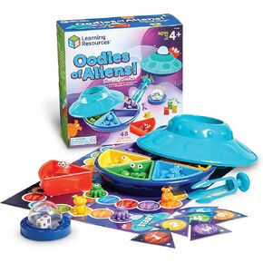 Learning Resources Oodles of Aliens Sorting Saucer, Fine Motor Skills, Counting and Sorting Toys, Preschool Games, Educational Toys, 48 Pieces, Ages 4+