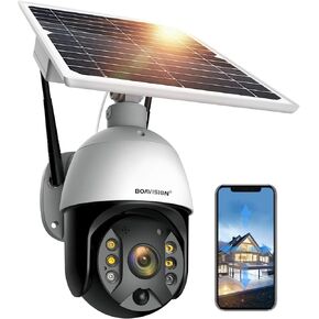 BOAVISION Wireless Security Camera Outdoor with Cellular 4G Network Solar Battery, Home Video Surveillance System, PIR Radar Motion Detection, Full-Color Night Vision 2-Way Audio, Pan Tilt, IP65