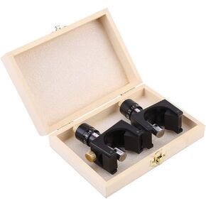 Planer Blade Setter, Planer Blade Setting Jig 2pcs Steel Magnetic Planer Gauge Setter Woodworking Tool with Wood Box (Dia 75mm to 125mm)