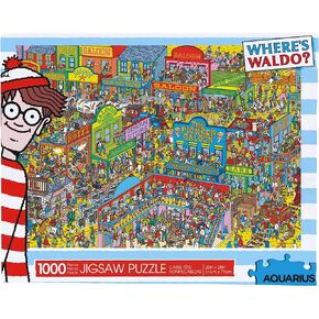 AQUARIUS Where's Waldo Wild Wild West Puzzle (1000 Piece Jigsaw Puzzle) - Glare Free - Precision Fit - Officially Licensed Where's Waldo Merchandise & Collectibles - 20 x 28 Inches