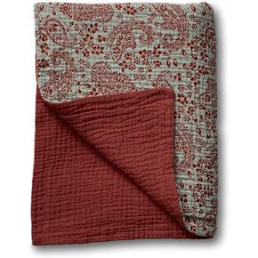 Leyl&Ari Muslin Quilt Blanket | 100% Organic Cotton | Toddler Crib Blanket | Made in USA (Dandelion/Gray)
