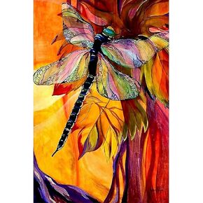 Wooden Jigsaw Puzzles 1000 Pieces for Adults - Large Puzzle with Poster, Game Toys Gift Beautiful Color Dragonfly Decorate - 30" x 20"