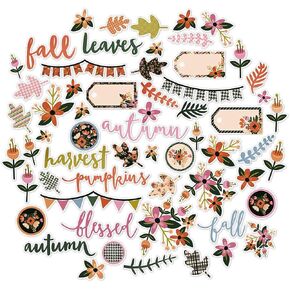 Paper Die Cuts - Fall Floral - Over 60 Cardstock Scrapbook Die Cuts - by Miss Kate Cuttables
