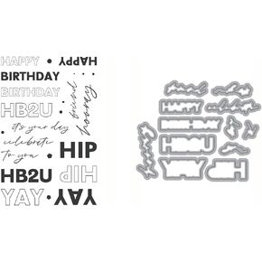 HB2U by Heather Meeson, Essentials by Ellen Clear Stamp & Dies Combo, Happy Birthday, Celebrate, Celebration, Yay, Friendship, Hooray, Party. DIY Set for Card Making and Scrapbooking