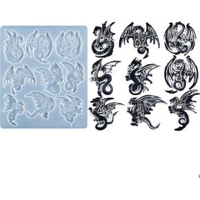 قوالب سيليكون راتينج التنين قوالب الصب لمشروع شمعة معلقة على شكل سلسلة مفاتيح ذاتية الصنع in Kuwait