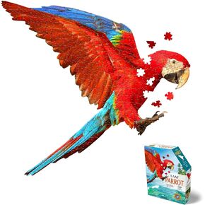 Madd Capp Parrot 300 Piece Jigsaw Puzzle for Ages 10 and up - 6022 Unique-Shaped Border, Challenging Random Cut Pieces, Deluxe Five-Sided Tamperproof, Includes Educational Fun Facts (Parrot 300/6022)