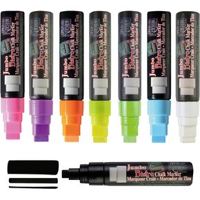 Uchida Bistro Chalk Marker Set - Chisel Tip - 17 Basic, Neon, Pastel and Metallic Colors - Bistro Chalk Markers for Blackboard, Signs, Windows, Blackboards, and Glass