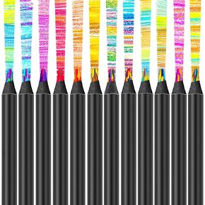 Easter Basket Stuffers for Teens,12-Color Rainbow Pencils, Jumbo Colored Pencils for Coloring, Drawing Kit Fun Art Set Cool Stuff, Easter Gifts Art Supplies for Kids, Valentines Gifts for Kids
